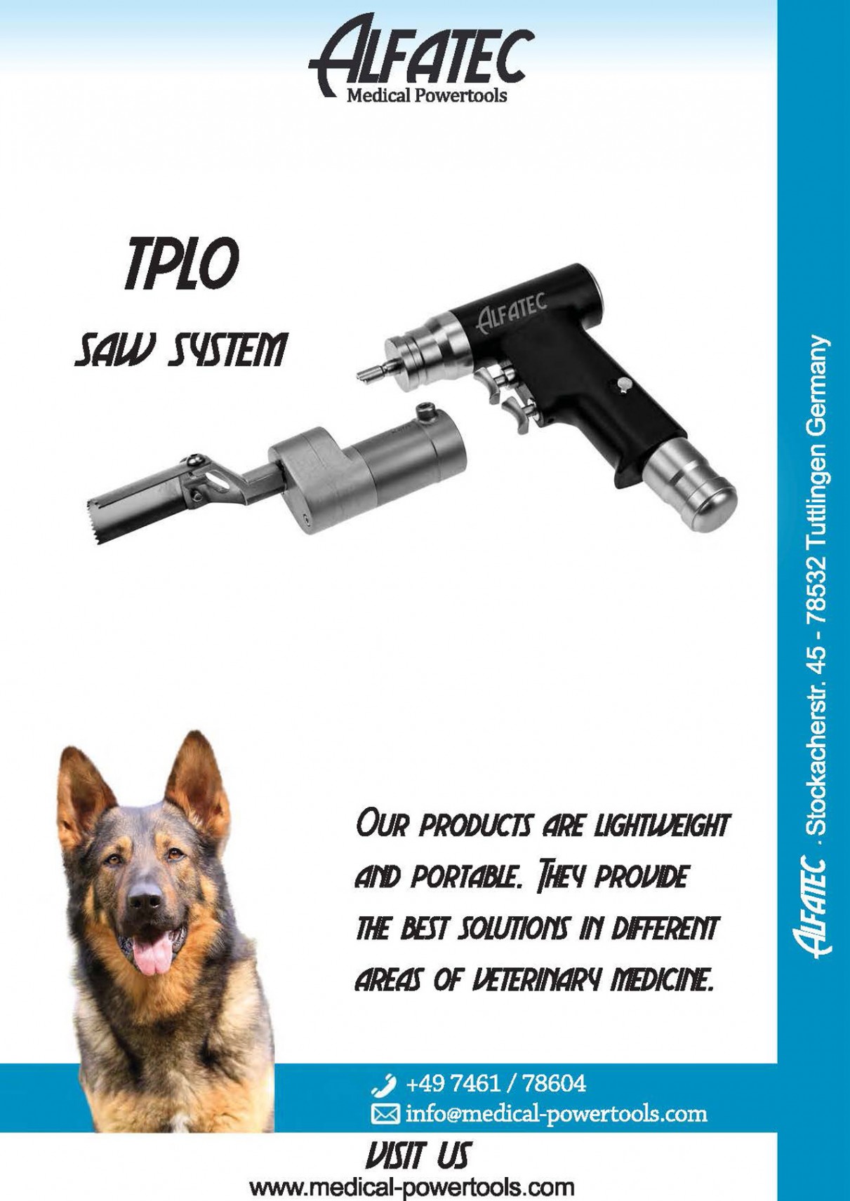 TPLO saw for veterinary medical technology alfatec